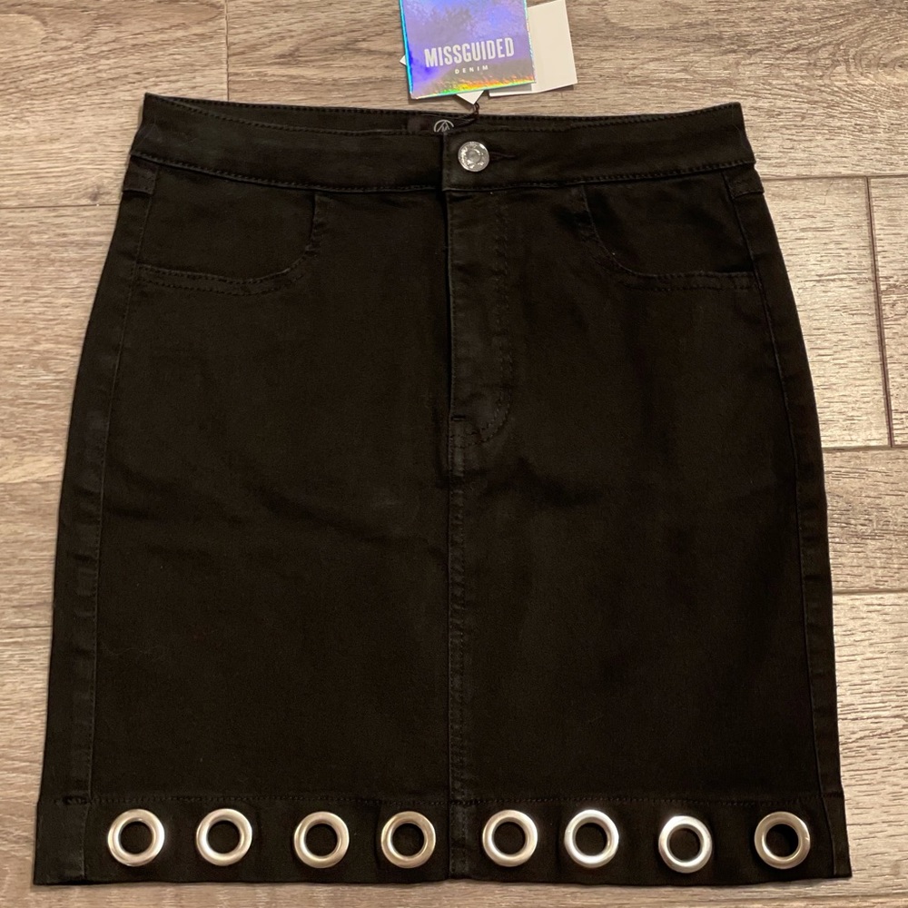 NWT Missguided Black Skirt With Grommets